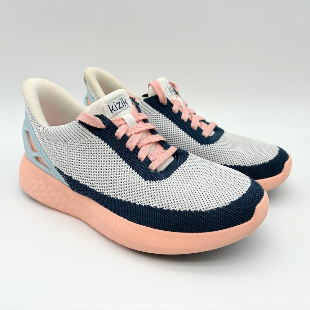 Kizik Athens Bahama Hands Free Sneakers Womens Size 8 Pink Blue Shoes